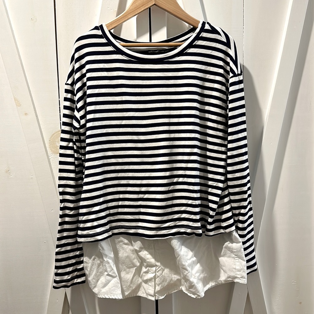 Pea in the Pod striped layered nursing top